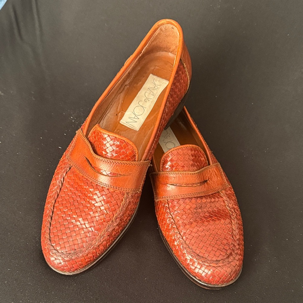 Vintage DAVID & JOAN Leather Weave Loafers